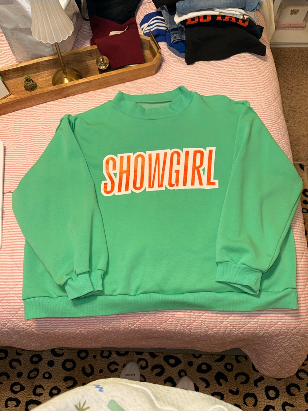 Showgirl Mint Green Graphic Sweatshirt - Women Sweaters